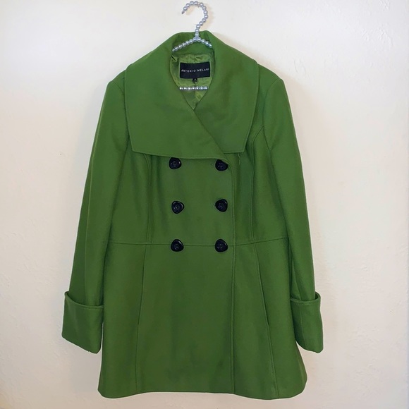 ANTONIO MELANI Jackets & Blazers - Antonio Melani 12 pea coat green wool